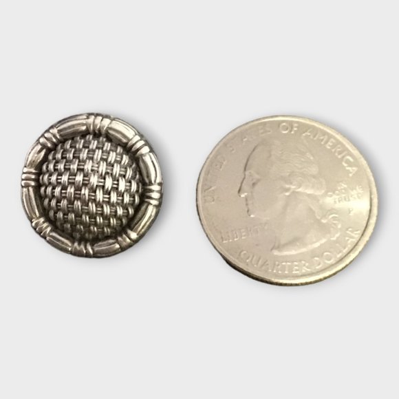 Vintage John Hardy Basketweave Earrings 925 Sterling Silver Signed - Picture 6 of 9